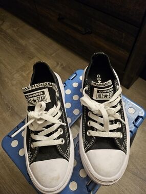 Converse Black & White Low Top Platform Sneakers